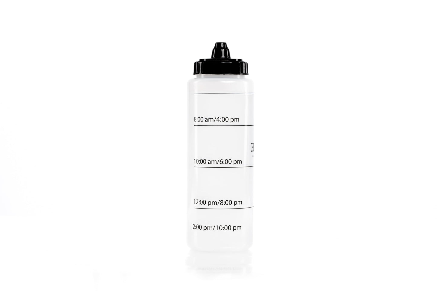 Squeeze Water Bottle Time Marked 32Oz Clear Sports Bottle