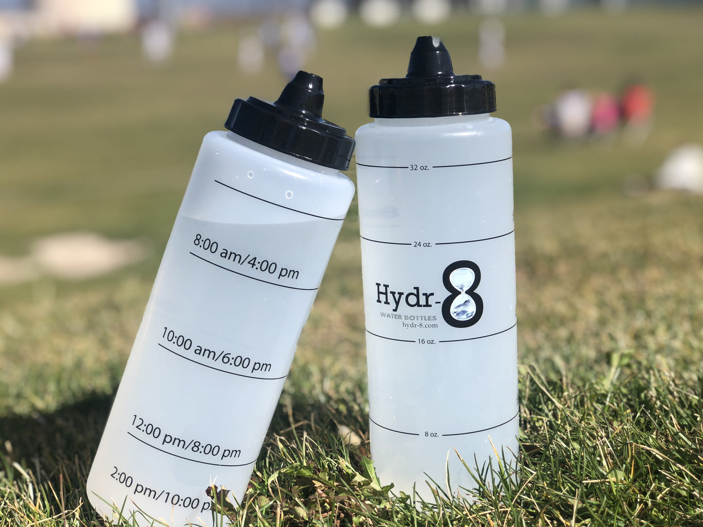 Squeeze Water Bottle Time Marked 32Oz Clear Sports Bottle